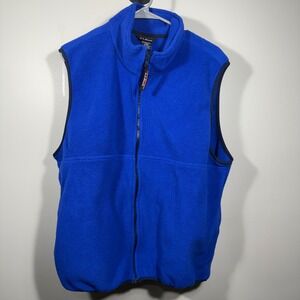 L.L.Bean Mens Fleece Vest‎ Full Zip Blue Polartec Outdoor L-Reg Large